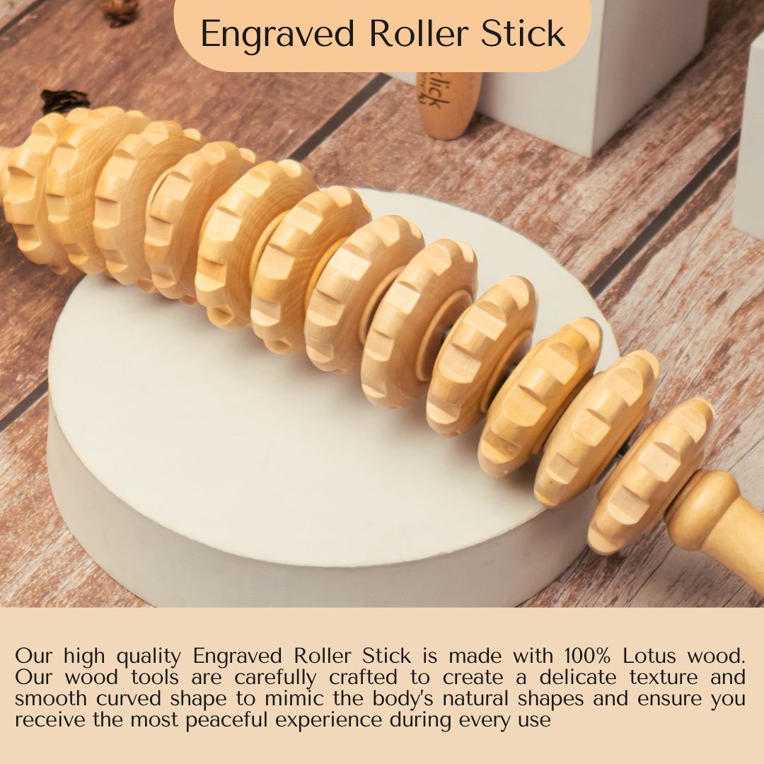 Curved Wood Roller for Stomach Cellulite,Wooden Therapy Massage Tools for  Body Shaping,Wood Rolling Massager Stick for Back Pain Reilf, Muscle